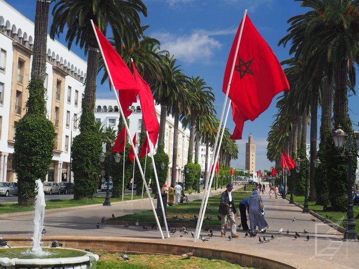 Flaga Maroko w Rabacie