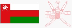 Flaga i godło Omanu (za wikipedia.org)