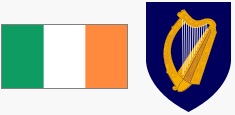 Flaga i godło Irlandii (za wikipedia.org)