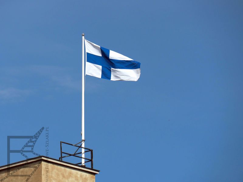 Finlandia, flaga w Helsinkach