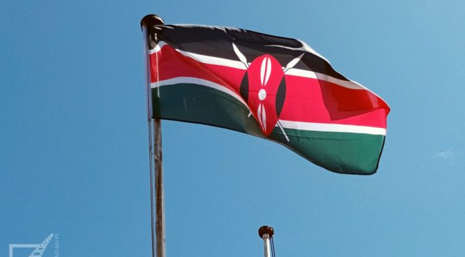 Flaga kenijska w Mombasie (Kenia)