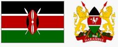 Flaga i godło Kenii (za wikipedia.org)