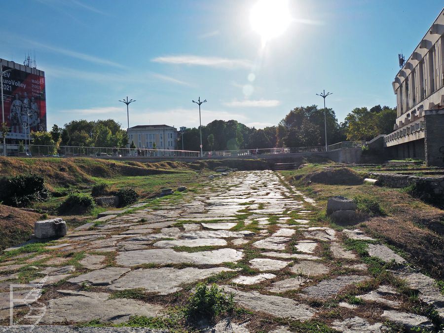Płowdiw, droga na rzymskim forum