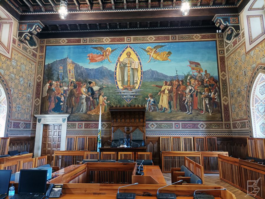 Wnętrza pałacu Publico, San Marino