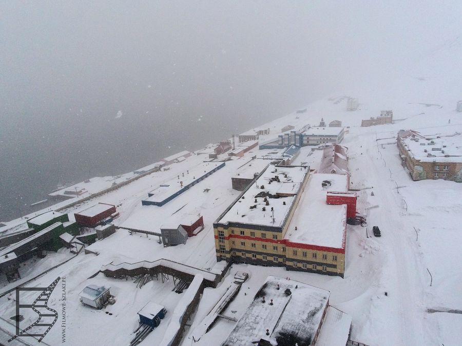 Barentsburg widziane z góry